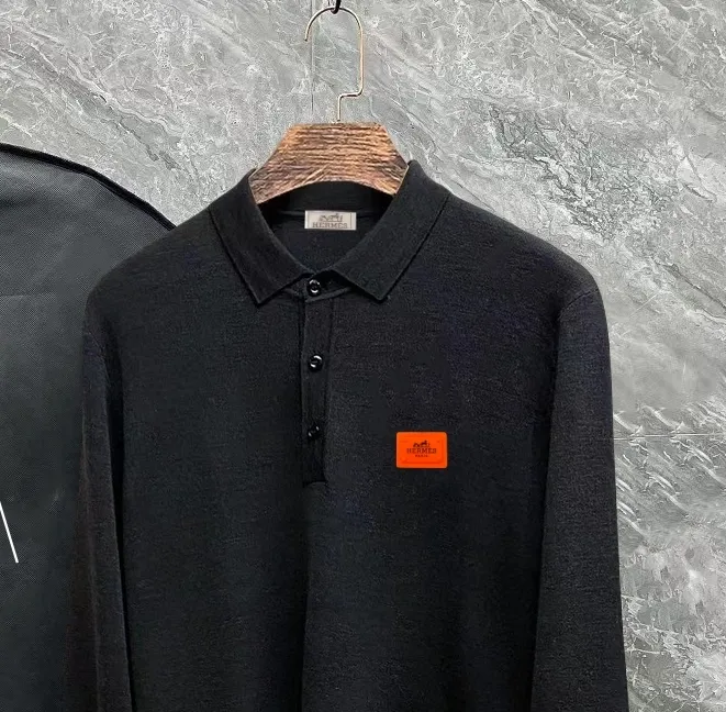 Hermes SS New Arrival Polo 。 ， ， logo ！ 👍 ：Black、Gray Size：S-XL